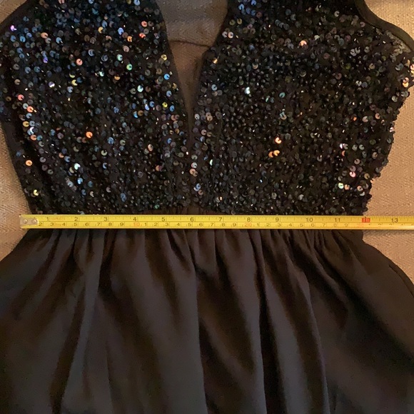Forever 21 Black Sequin Mesh Skater Dress Sz S - Picture 10 of 10